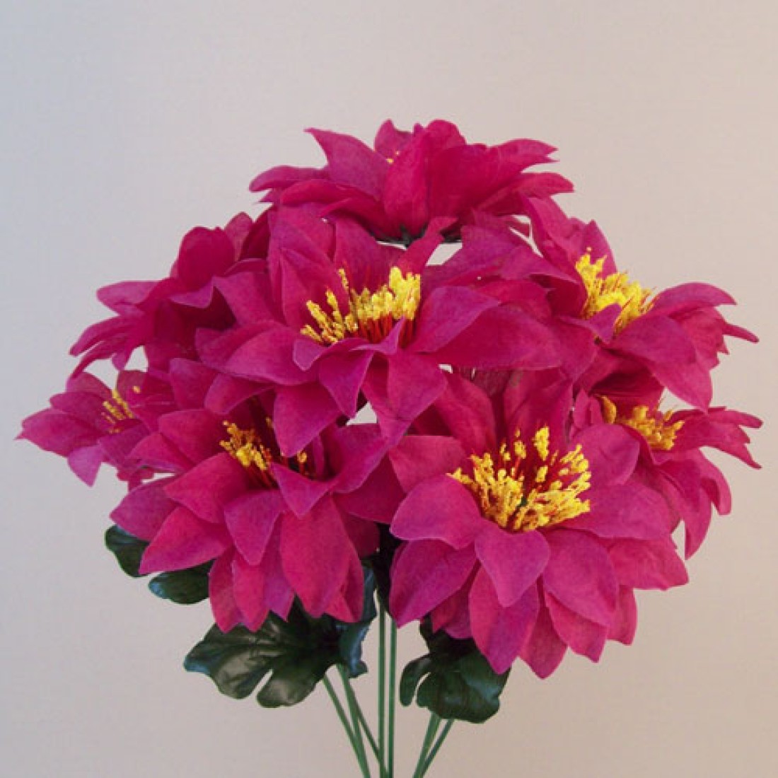 Zinnias Bouquet Carnival Hot Pink 35cm Artificial Flowers